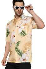 Load image into Gallery viewer, LA LEELA Mens Hawaiian Shirts Yellow Leaf P10153