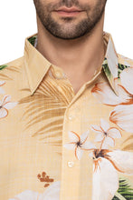 Load image into Gallery viewer, LA LEELA Mens Hawaiian Shirts Yellow Leaf P10153