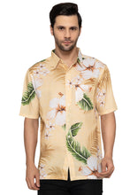 Load image into Gallery viewer, LA LEELA Mens Hawaiian Shirts Yellow Leaf P10153