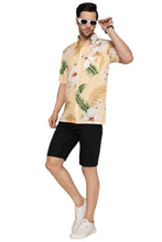 Load image into Gallery viewer, LA LEELA Mens Hawaiian Shirts Yellow Leaf P10153