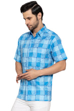 Cargar imagen en el visor de la galería, HAPPY BAY Mens Hawaiian Shirts Palm Breeze Checks P10167