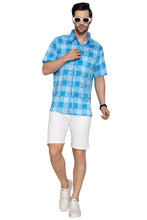 Cargar imagen en el visor de la galería, HAPPY BAY Mens Hawaiian Shirts Palm Breeze Checks P10167