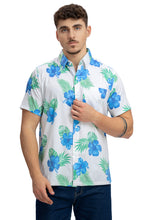 Load image into Gallery viewer, La Leela Mens Hawaiian Shirts S Beige Leaf P10168