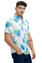 Load image into Gallery viewer, La Leela Mens Hawaiian Shirts S Beige Leaf P10168