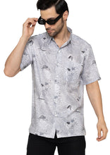 Load image into Gallery viewer, LA LEELA Mens Hawaiian Shirts Black White Fish P10178