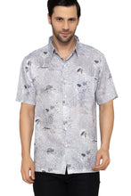 Load image into Gallery viewer, LA LEELA Mens Hawaiian Shirts Black White Fish P10178