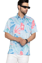Load image into Gallery viewer, HAPPY BAY Mens Hawaiian Shirts Blue Leaf Floral P10187
