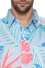 Load image into Gallery viewer, HAPPY BAY Mens Hawaiian Shirts Blue Leaf Floral P10187