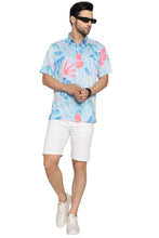 Load image into Gallery viewer, HAPPY BAY Mens Hawaiian Shirts Blue Leaf Floral P10187