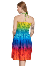 Load image into Gallery viewer, LA LEELA Women's Beach Vacation Summer Holiday Smocked Tube Top Short Ruched Evening Dress Strapless Dresses for Women L-XL Multi Tie Dye P10213