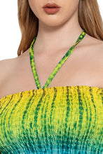 Load image into Gallery viewer, LA LEELA Women's Beach Vacation Summer Holiday Smocked Tube Top Short Ruched Evening Dress Strapless Dresses for Women L-XL Multi Tie Dye P10213