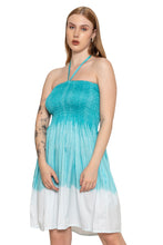Load image into Gallery viewer, LA LEELA Women's Beach Vacation Summer Holiday Smocked Tube Top Short Ruched Evening Dress Strapless Dresses for Women L-XL Green Plain P10220