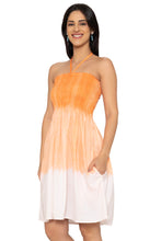 Cargar imagen en el visor de la galería, La Leela Women's Beach Vacation Summer Holiday Short Tube Top Stretchy Ruched Evening Dress Strapless Dresses for Women L-XL Orange Plain P10222