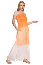 Load image into Gallery viewer, LA LEELA Women's Holiday Beach Summer Vacation Ruffle Casual Strapless Dresses Tube Top Basic Short Evening Dress L-XL Orange Solid P10228