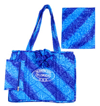 Load image into Gallery viewer, Beach Pool Tote Bag + Purse + Beach Wrap R_Blue P10325