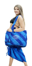 Load image into Gallery viewer, Beach Pool Tote Bag + Purse + Beach Wrap R_Blue P10325