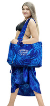 Load image into Gallery viewer, Beach Pool Tote Bag + Purse + Beach Wrap R_Blue P10327