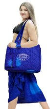 Load image into Gallery viewer, Beach Pool Tote Bag + Purse + Beach Wrap R_Blue P10330