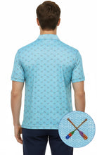 Load image into Gallery viewer, LA LEELA Bottle Blue Mens Golf Polo Shirt P10337