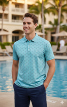 Load image into Gallery viewer, LA LEELA Bottle Blue Mens Golf Polo Shirt P10337