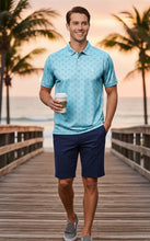 Load image into Gallery viewer, LA LEELA Bottle Blue Mens Golf Polo Shirt P10337