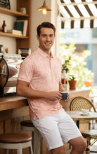 Load image into Gallery viewer, LA LEELA Floral Coral Mens Golf Polo Shirt P10340