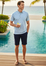 Load image into Gallery viewer, LA LEELA Pineapple Blue Mens Golf Polo Shirt P10342