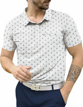 Load image into Gallery viewer, LA LEELA Boat Grey Mens Golf Polo Shirt P10343