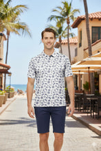 Load image into Gallery viewer, LA LEELA Fish White Mens Golf Polo Shirt P10344