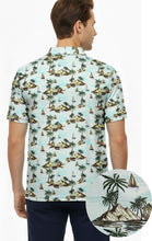 Load image into Gallery viewer, LA LEELA Beach Theme Blue Mens Golf Polo Shirt P10345