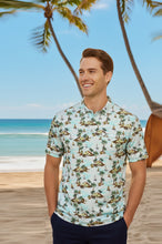 Load image into Gallery viewer, LA LEELA Beach Theme Blue Mens Golf Polo Shirt P10345