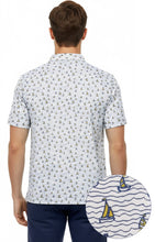 Load image into Gallery viewer, LA LEELA Boat White Mens Golf Polo Shirt P10347