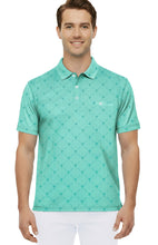 Load image into Gallery viewer, LA LEELA Palm Tree Green Mens Golf Polo Shirt P10348