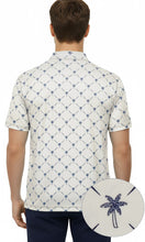Load image into Gallery viewer, LA LEELA Palm Tree Blue Mens Golf Polo Shirt P10349