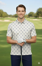 Load image into Gallery viewer, LA LEELA Palm Tree Blue Mens Golf Polo Shirt P10349