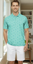 Load image into Gallery viewer, LA LEELA Beach Blue Mens Golf Polo Shirt P10350