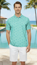 Load image into Gallery viewer, LA LEELA Beach Blue Mens Golf Polo Shirt P10350