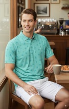 Load image into Gallery viewer, LA LEELA Beach Blue Mens Golf Polo Shirt P10350