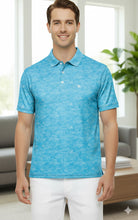 Load image into Gallery viewer, LA LEELA Fish Blue Mens Golf Polo Shirt P10351