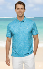 Load image into Gallery viewer, LA LEELA Fish Blue Mens Golf Polo Shirt P10351