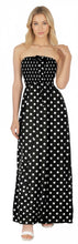 Load image into Gallery viewer, LA LEELA Women's Beach Summer Casual Evening Maxi Slit Tube Dress Strapless Dresses for Women One Size Black, Polka Dots P10363