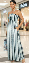 Load image into Gallery viewer, LA LEELA Women's Beach Summer Casual Evening Maxi Slit Tube Dress Strapless Dresses for Women One Size Grey, Stripes P10365