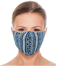 Load image into Gallery viewer, LA LEELA Zig Zag Print Unisex Face Mask Outdoor Anti-Haze Face Durable Breathable Lightweight Face Dust Mouth Blue_V337