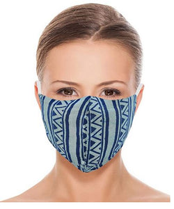 LA LEELA Zig Zag Print Unisex Face Mask Outdoor Anti-Haze Face Durable Breathable Lightweight Face Dust Mouth Blue_V337