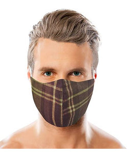 LA LEELA Plaid Print Face Cover Cotton Mouth Anti Dust Mask Reusable Washable Man Woman Unisex Multi_V764 - 914050
