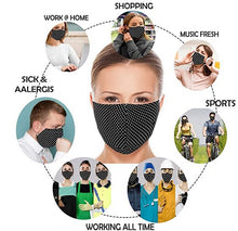 Load image into Gallery viewer, LA LEELA Zig Zag Print Unisex Face Mask Outdoor Anti-Haze Face Durable Breathable Lightweight Face Dust Mouth Blue_V337