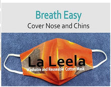 Load image into Gallery viewer, LA LEELA Cotton Cute Mouth Face Mouth Cover- Reusable Cotton Comfy Breathable Outdoor Fashion Face Protections Man and Woman Orange_V311- 914065