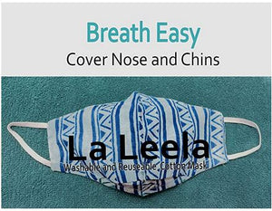 LA LEELA Zig Zag Print Unisex Face Mask Outdoor Anti-Haze Face Durable Breathable Lightweight Face Dust Mouth Blue_V337