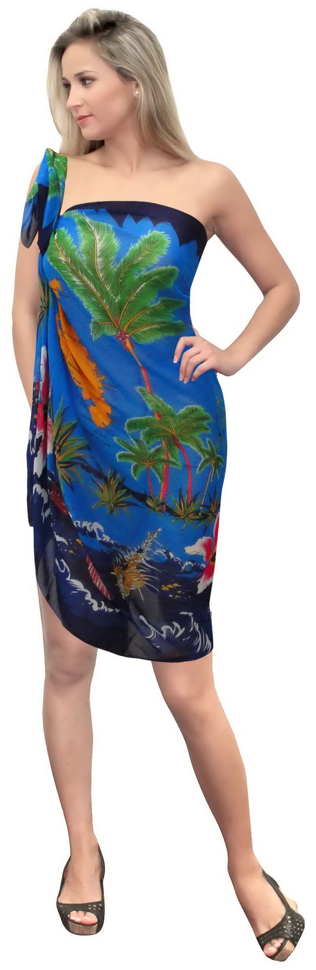 LA LEELA Women's Beach Cover Up Sarong Swimsuit Cover-Up Pareo 72