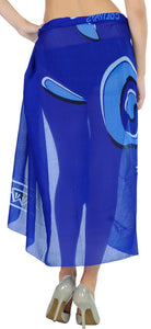 LA LEELA Women's Plus Size Bathing Suit Cover Up Beach Sarong One Size Blue_T614